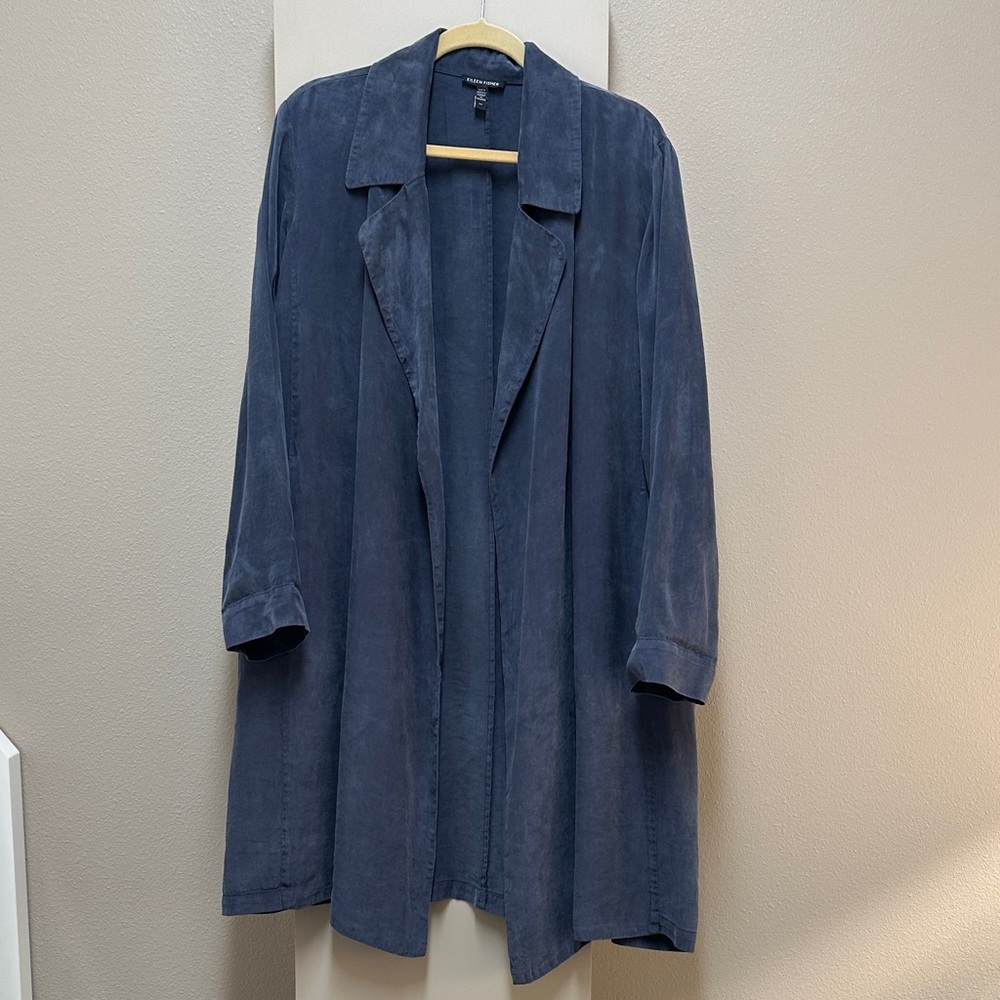 Eileen Fisher Blue Trench Coat